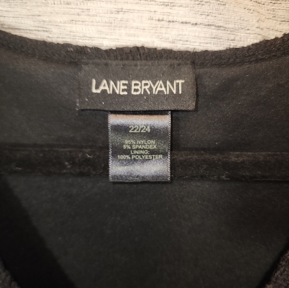 Lane Bryant 22/24 Peplum Sleeveless Black Top Lace V-Neck Empire Waist - Picture 4 of 7